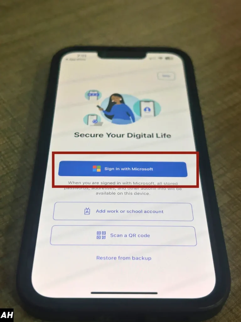 Step 2 Sign in Microsoft Authenticator