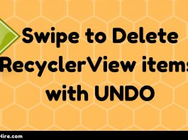 Swipe to Delete RecyclerView items with UNDO in Android Studio