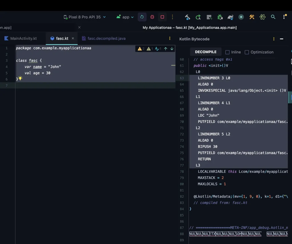 Convert Kotlin to Java Step 2