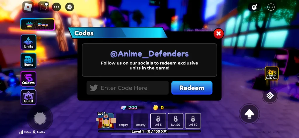 How to Redeem Anime Defenders Codes