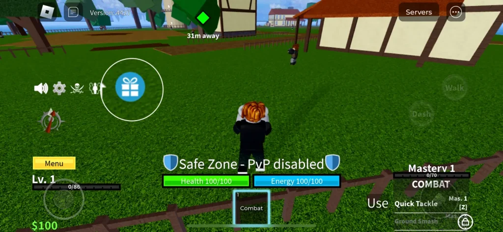 Step 1, Redeem Codes in Blox Fruits- Tap on the Gift Icon