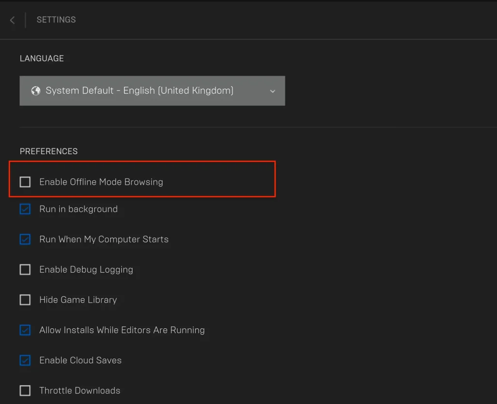 Enabling Offline Mode 2