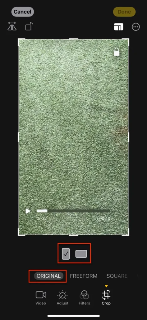 How to Crop a Video on iPhone Without Losing Quality 2 Preset ratios crops