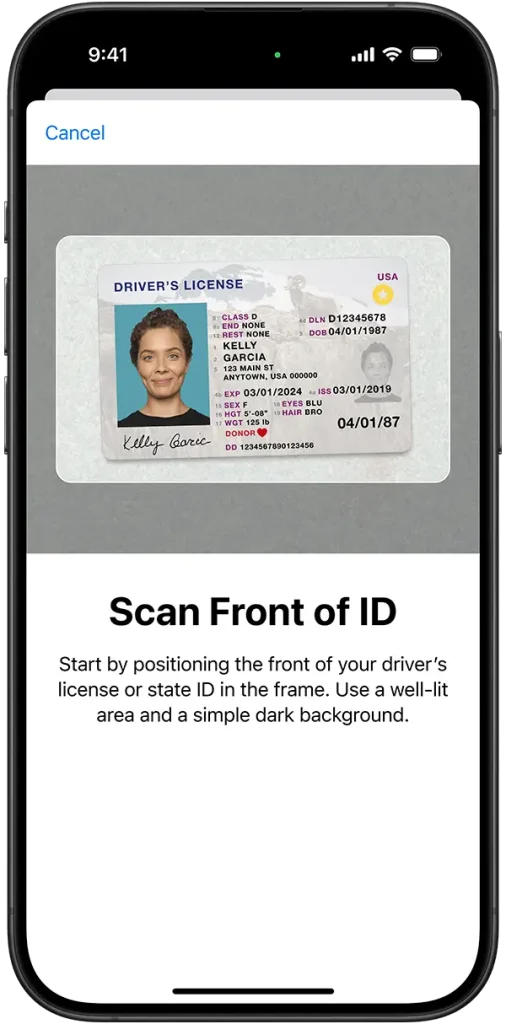 Scan License apple wallet