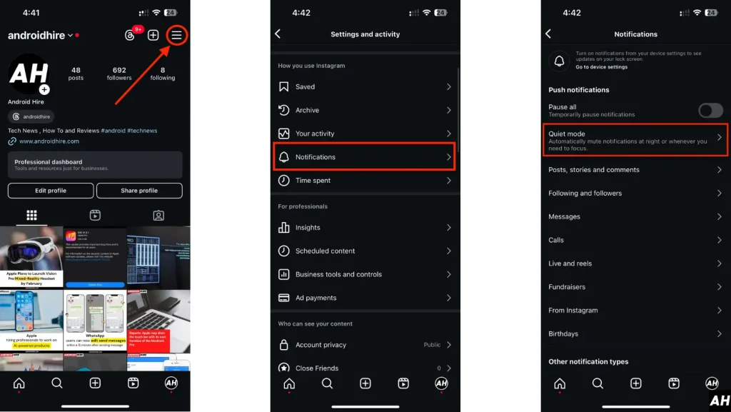 Step by step guide to Enable Quite Mode in iOS