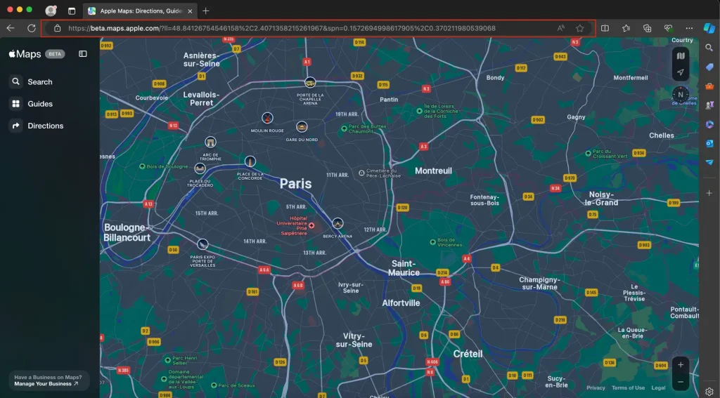 open apple maps website
