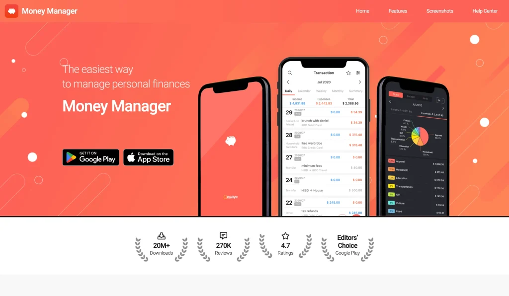 Money Manager Expense Budget