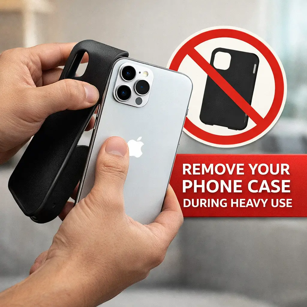 Android Phone Overheating? 12 Fixes That Actually Work in 2026 9 Remove Your Phone Case During Heavy Use