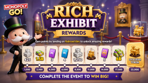 Monopoly Go Rich Exhibit Rewards: Full Milestones List, Points & Best Strategy (2026 Guide) 1 Monopoly Go Rich Exhibit Rewards