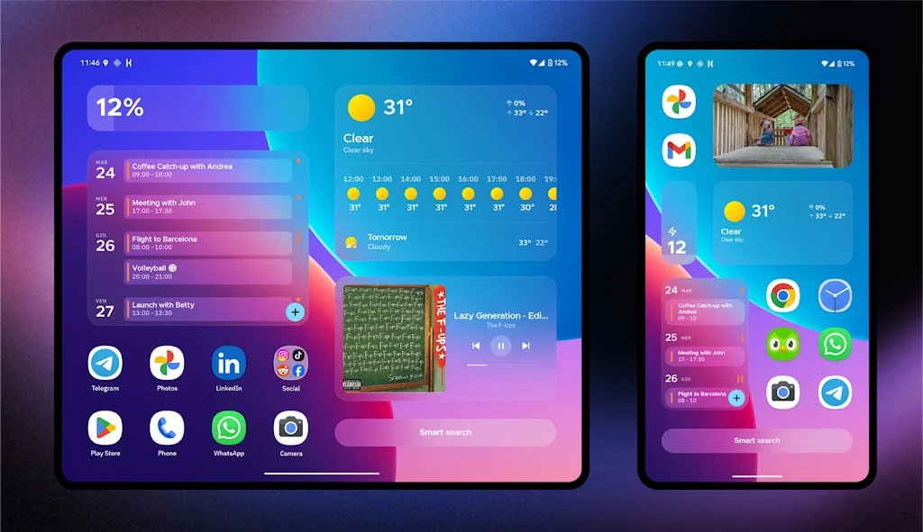 Smart Launcher 6 widgets and auto-organized app tabs
