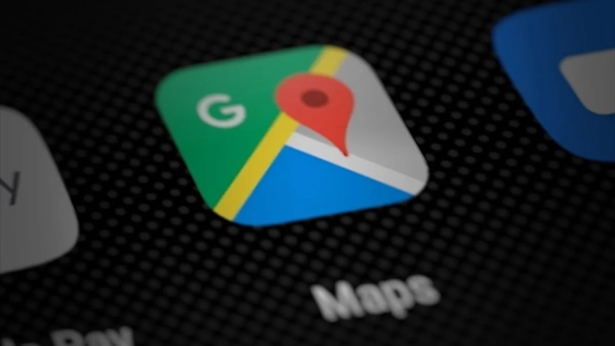 The Google Maps app icon on a smartphone home screen, shown close up