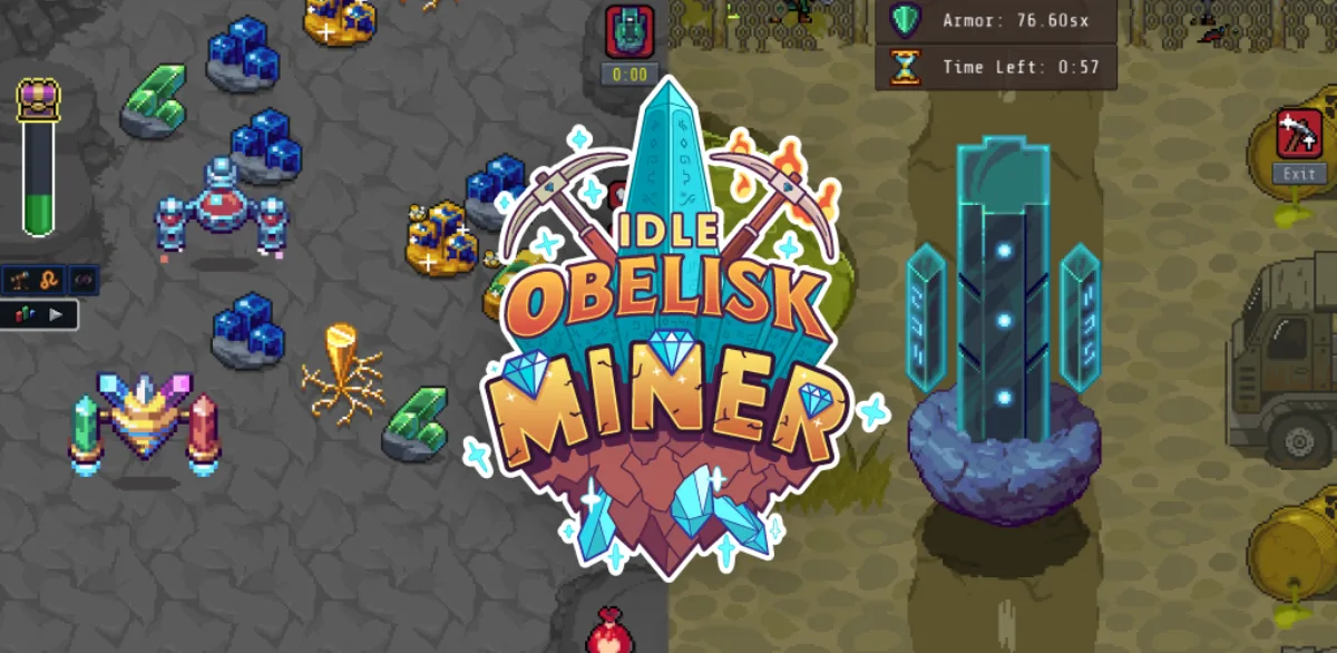 Official Play Store art for Idle Obelisk Miner, our top idle game for Android in 2026