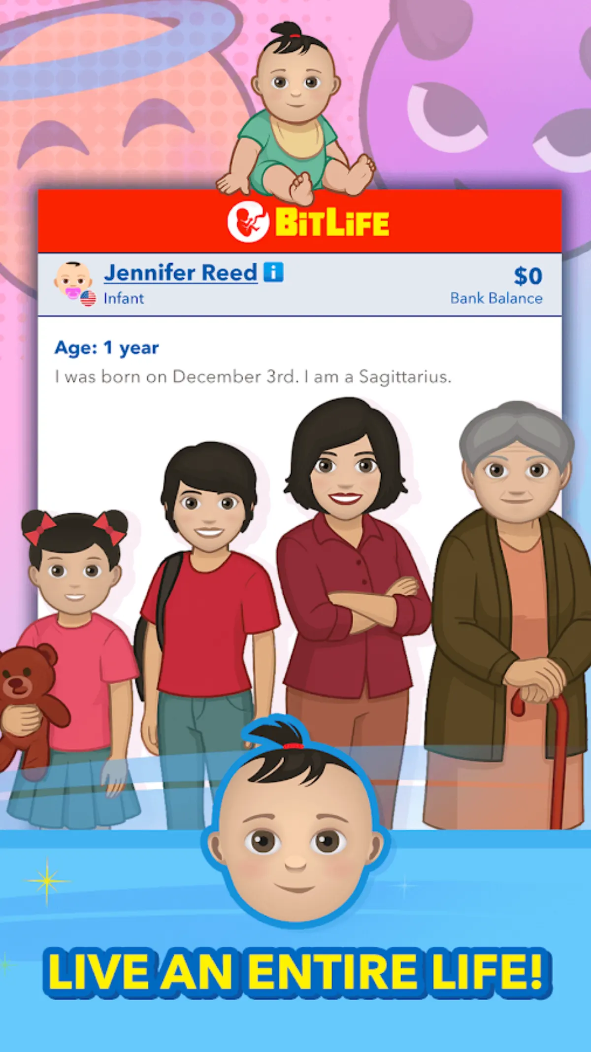 BitLife on Android, a text life sim with choices from birth to death