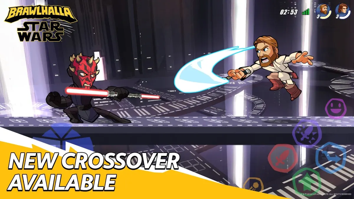 Brawlhalla on Android, a platform fighter with legends on a stage