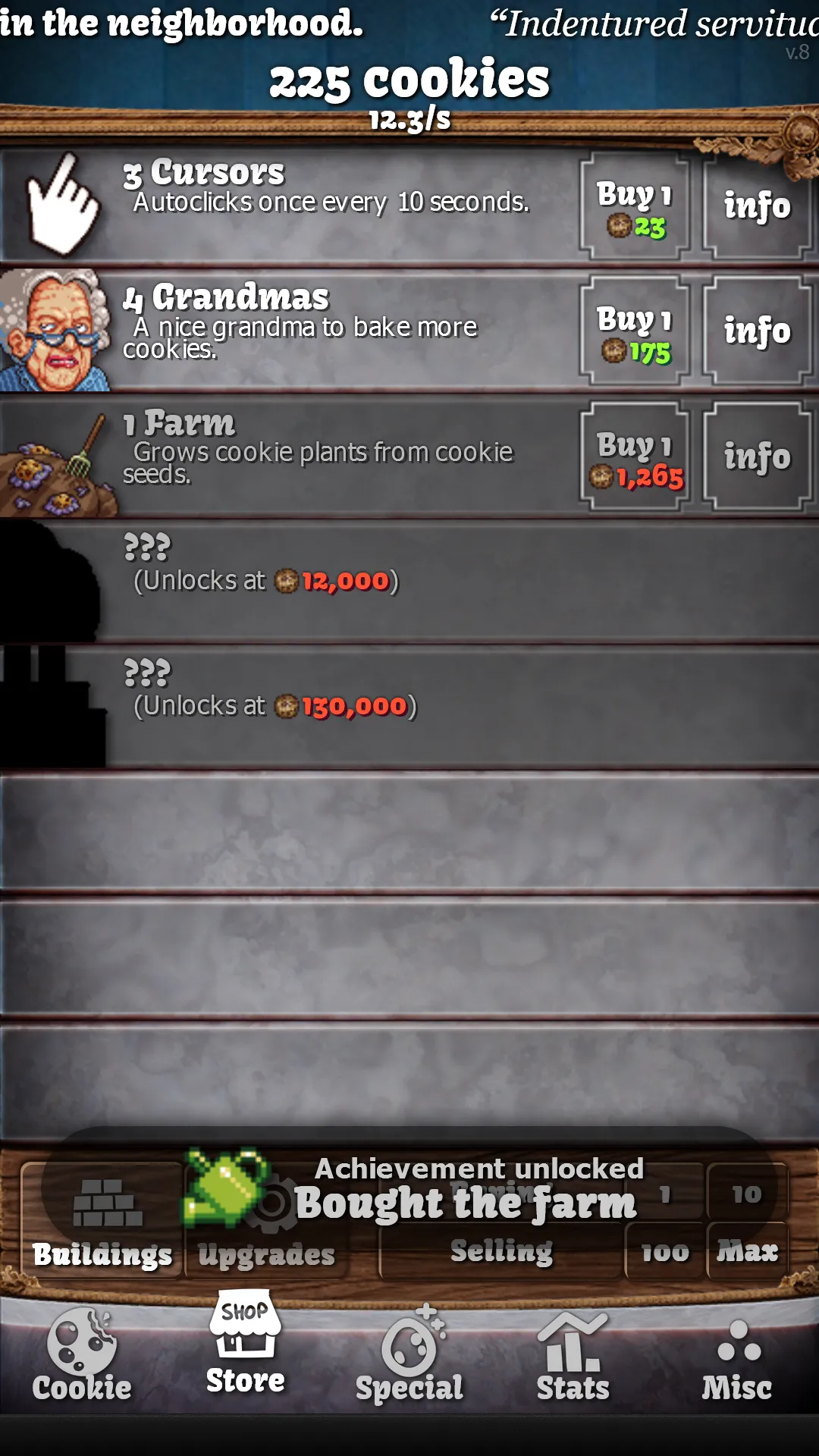 Cookie Clicker official Play Store screenshot