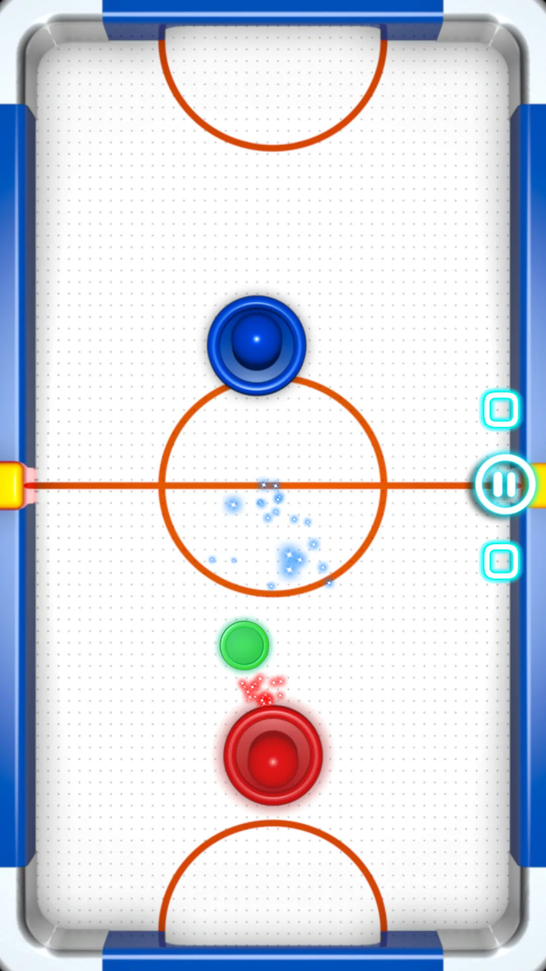 Glow Hockey two-player air hockey on one screen, a classic 2 player game on one device offline for Android