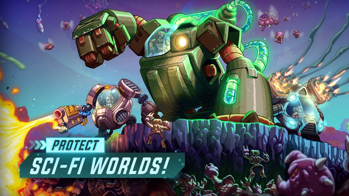 Iron Marines on Android, cartoon space marines in a real-time mission