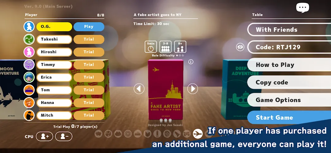 Let&rsquo;s Play! Oink Games pass-and-play board game on one tablet, a local multiplayer Android game with no ads