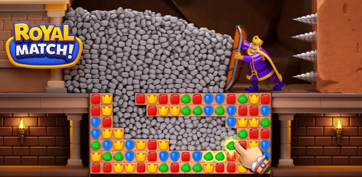 Royal Match store art, the least aggressive match-3 puzzle game for Android in 2026