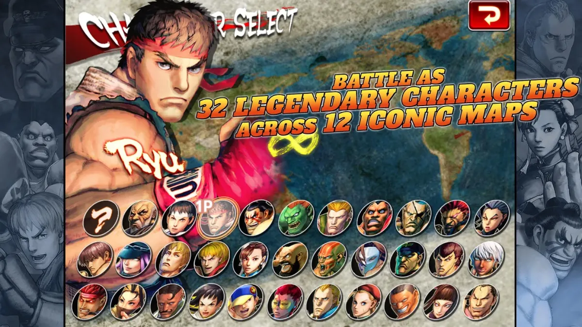 Street Fighter IV Champion Edition on Netflix for Android, Ryu in a round