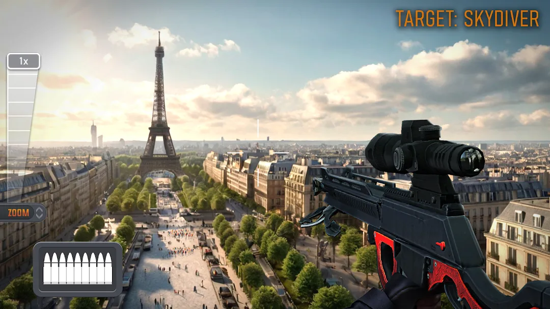Sniper 3D gameplay screenshot, the most installed shooting game for Android in 2026