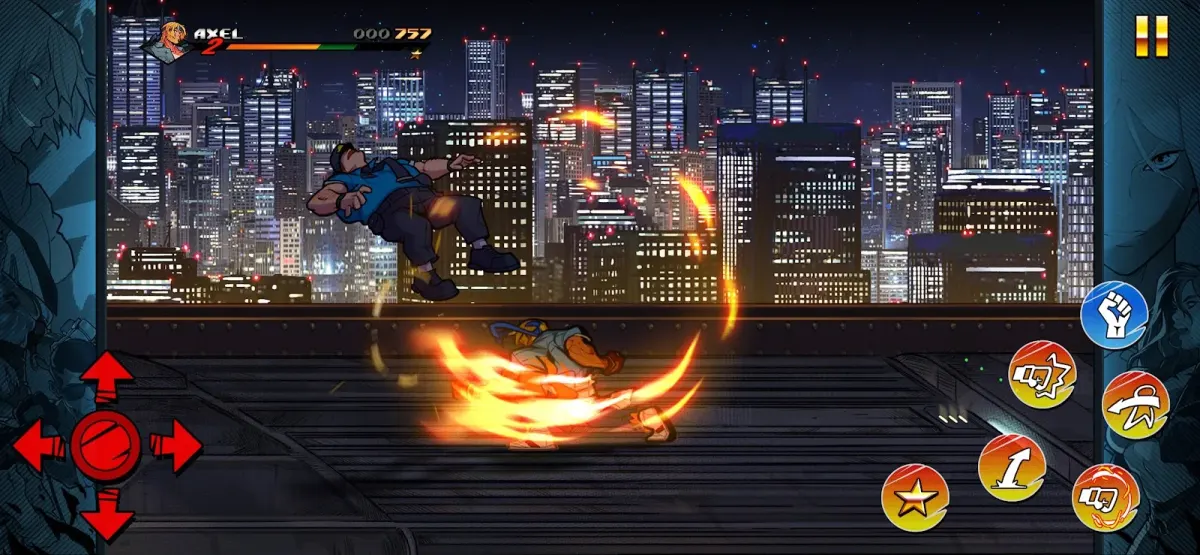 Streets of Rage 4 on Android, a side-scrolling brawl in Wood Oak City