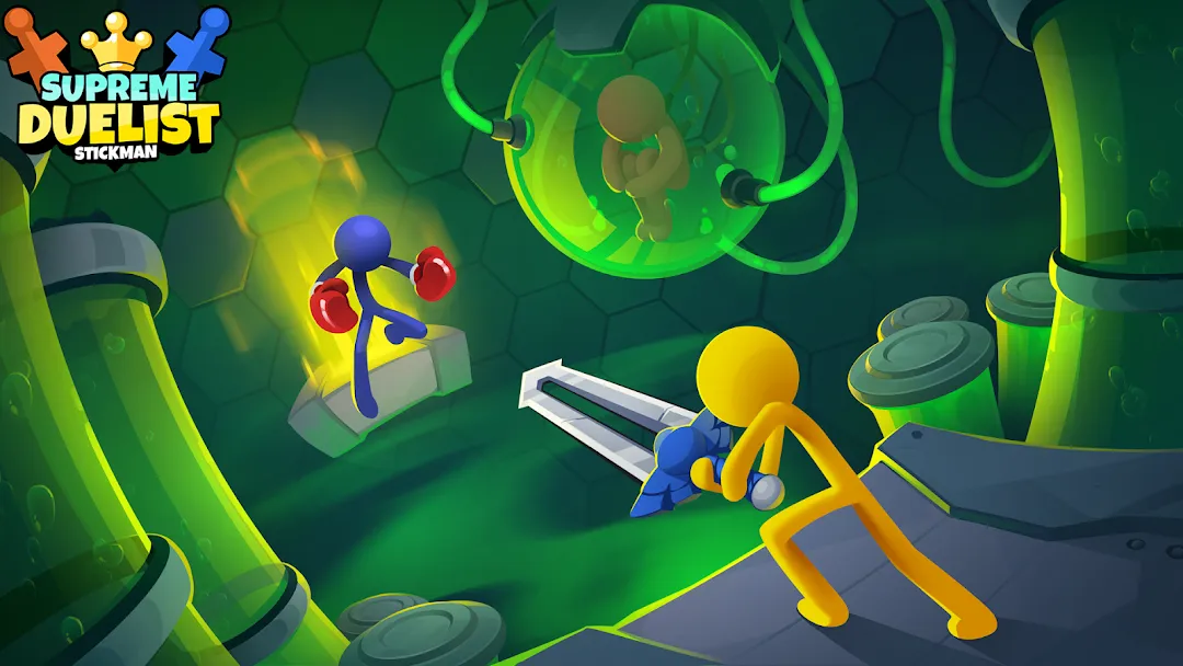 Supreme Duelist ragdoll duel on one phone, a popular 2 player game on the same phone on Android