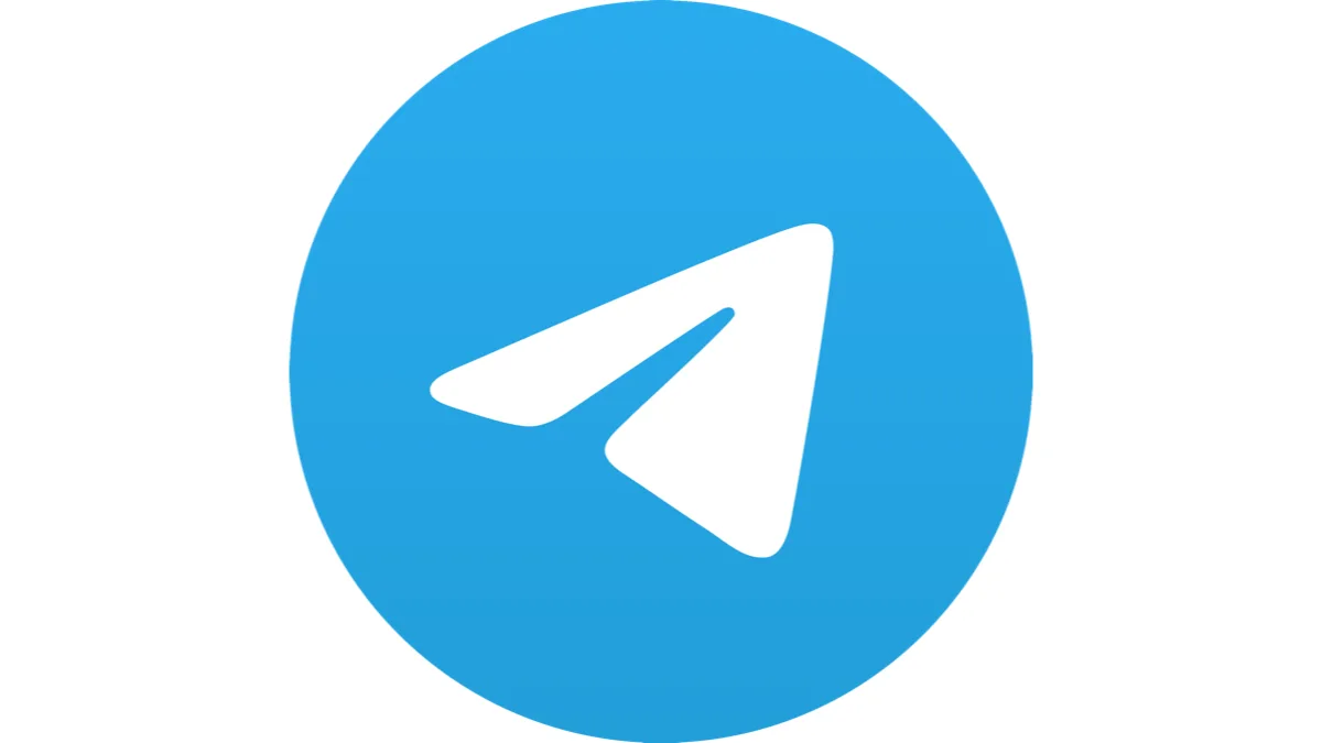 The Telegram messaging app logo, a white paper plane on a blue circle