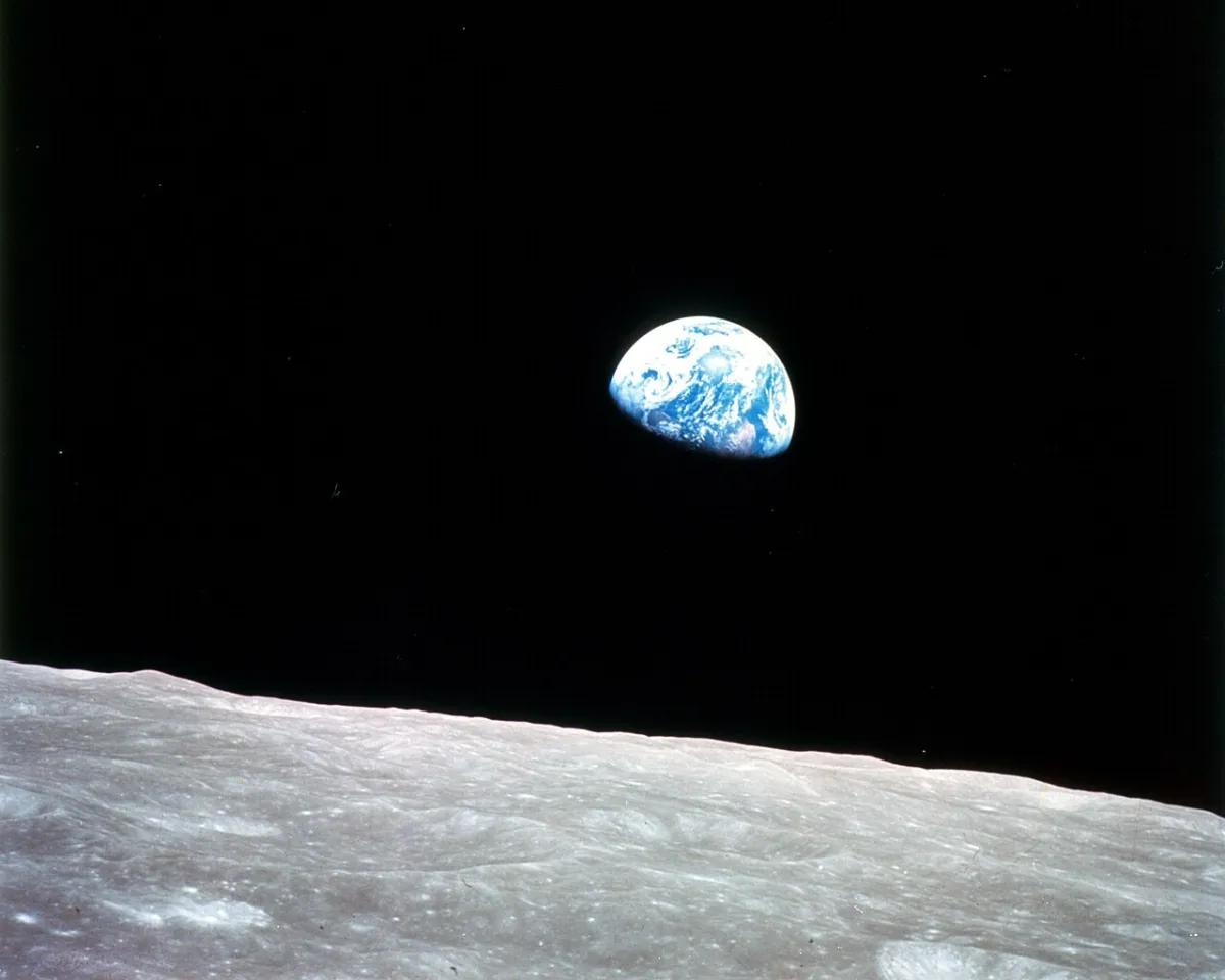 Earth seen from lunar orbit by the Apollo 8 crew