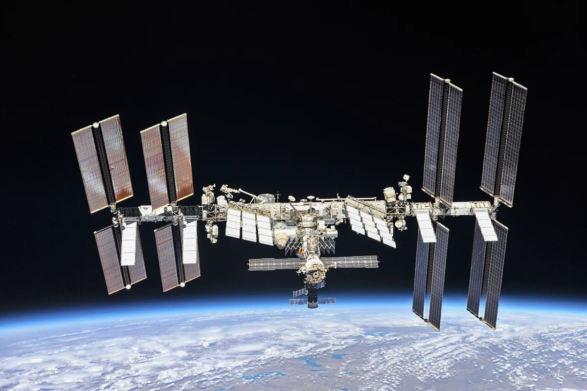 The International Space Station in orbit above Earth