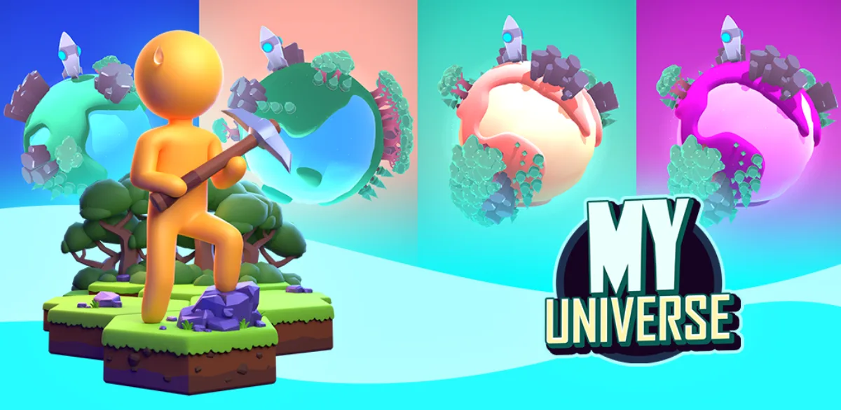 My Little Universe screenshot, casual mining crafting and building on a tiny planet