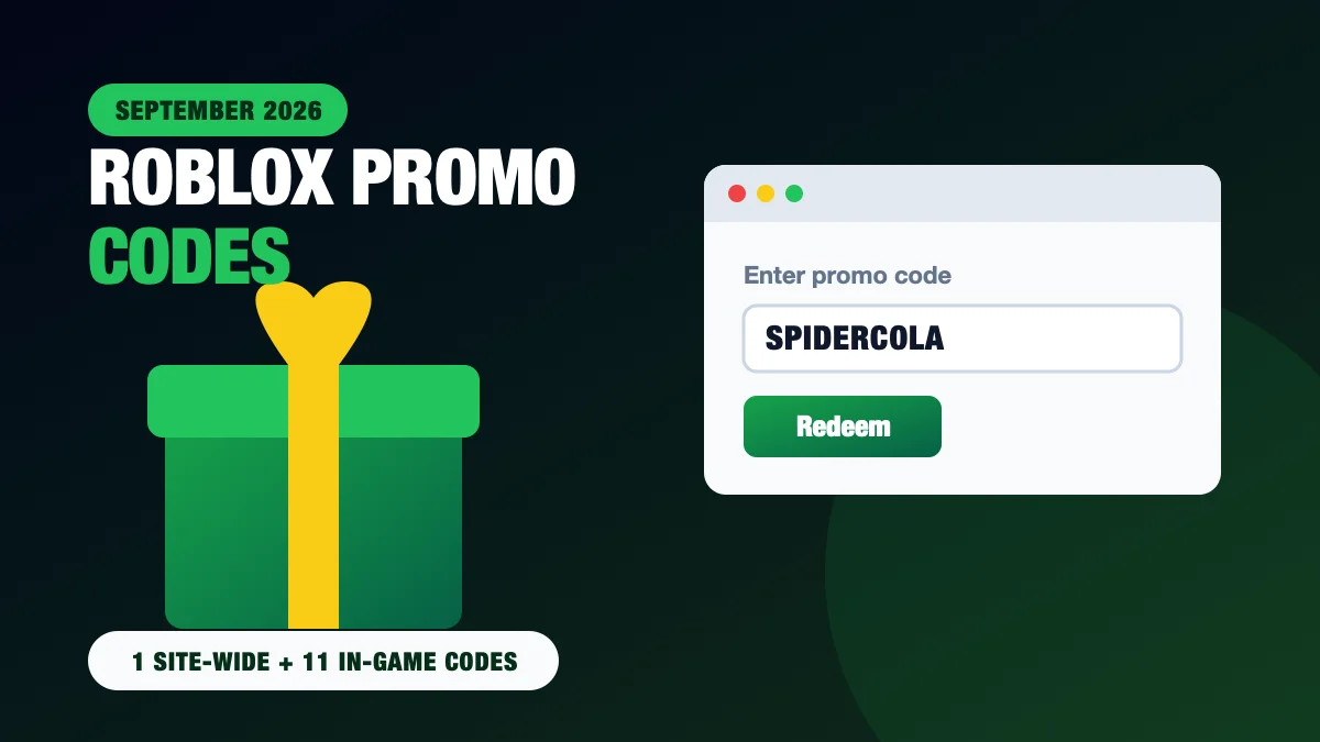 Roblox Promo Codes (October 2026): SPIDERCOLA