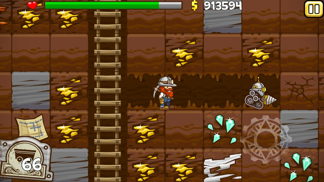 Tiny Miner screenshot, an offline randomly generated mine for mobile