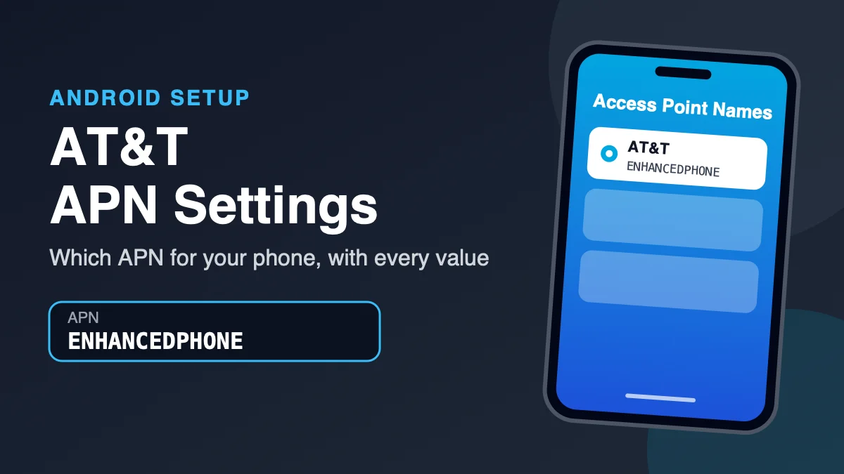 AT&T APN Settings for Android (2026): ENHANCEDPHONE, NXTGENPHONE and NRPHONE
