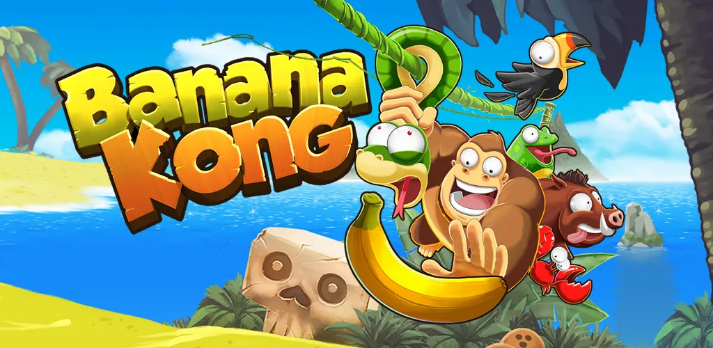 Banana Kong official Google Play art, one of the best endless runner games for mobile (side-scroller)