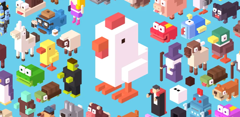 Crossy Road official Google Play art, one of the best endless runner games for mobile (one-touch / quirky)