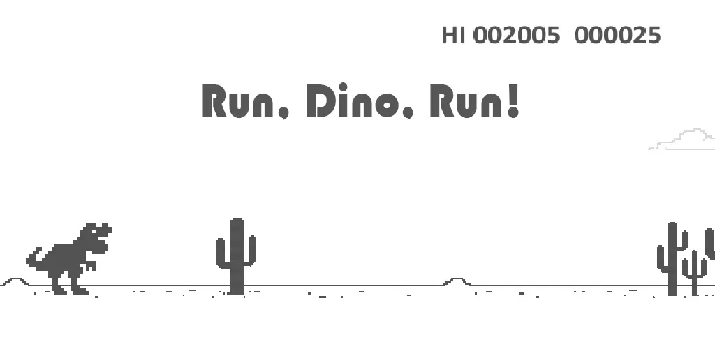 Dino T-Rex official Google Play art, one of the best endless runner games for mobile (one-touch / quirky)