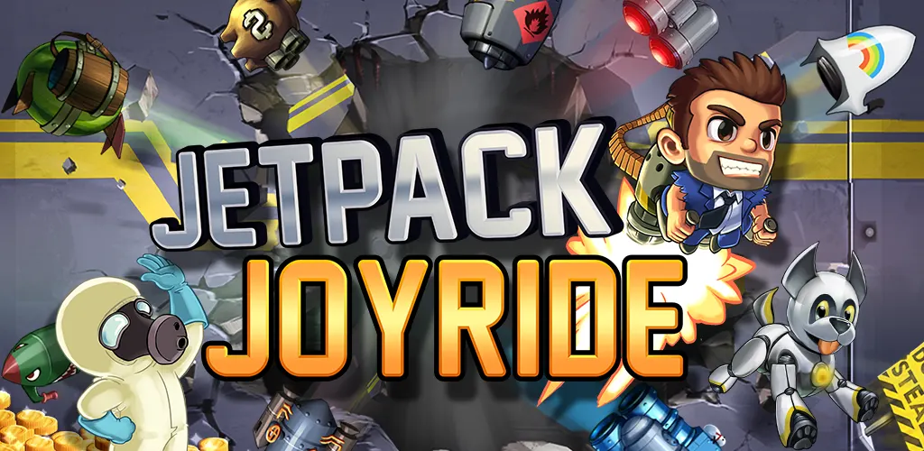 Jetpack Joyride official Google Play art, one of the best endless runner games for mobile (side-scroller)