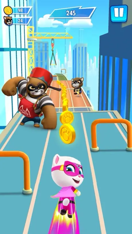 Talking Tom: Hero Dash Run official Google Play screenshot, a game like Subway Surfers
