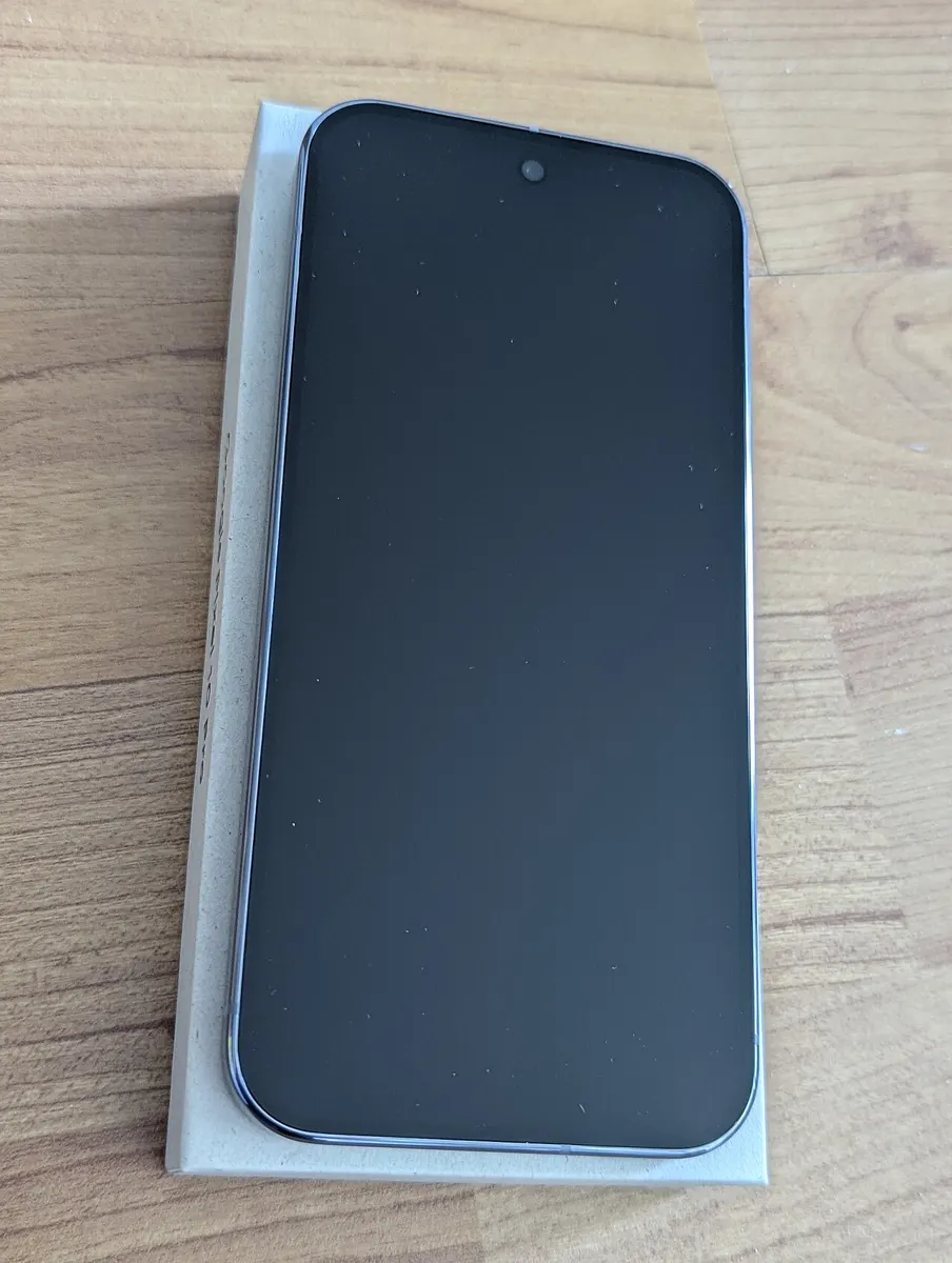 Front of a Google Pixel 10 Pro in Moonstone
