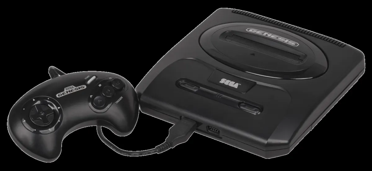 Sega Genesis console with controller